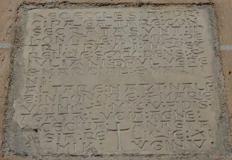 Église de Saint-Marcel : inscription